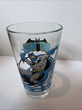 Batman Blue, Gray & Yellow Comic Glass - Batman Brand